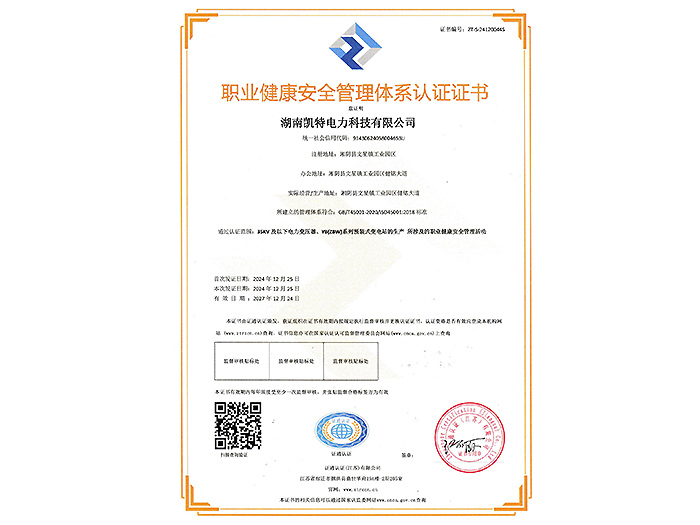 職業(yè)健康安全管理體系認(rèn)證證書 職業(yè)健康安全管理體系認(rèn)證證書